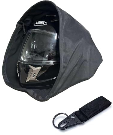 RAMGLYO Funda para Casco Moto 47x43 cm – Bolsa Antipolvo con Interior de Felpa, Cierre con Cordón y Mosquetón – Protección contra Arañazos, Almacenamiento Seguro y Portátil