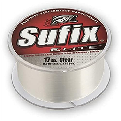 Sufix Elite 12 lb Fishing Line (Clear, Size- 330 YD Spool)