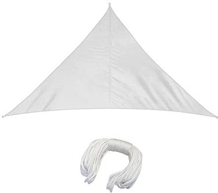jarolift Sonnensegel Rechtwinklig Atmungsaktiv Sonnenschutz Sichtschutz für Balkon Terrasse Garten HDPE-Gewebe, 510 x 360 x 360 cm, Cremeweiß