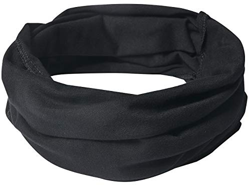 Miobo Écharpe à boucles en coton pour enfants, écharpe tube, écharpe ronde (M, Noir)