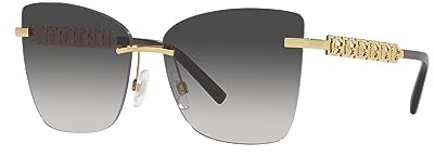 Dolce & Gabbana DG 2289 Gold/Grey Shaded 59/14/140 Damen Sonnenbrille - Klassisch, Grau, Kunststoff, Pilot, Vollrand, Matte - Unisex-Erwachsene, Outdoor Enthusiasts