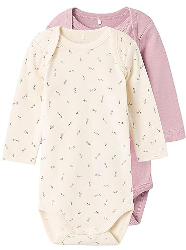 Namn det baby – flicka Nbfbody 2p Ls Buttercream Floral Noos, Buttercreme, 62