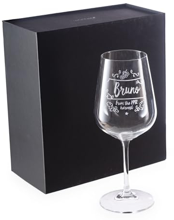 Wanapix | Calice di Vino Personalizzato | Con Scatola Regalo | Bicchiere da Vino | Cristallo di Boemia | Inciso al Laser | 45 cl | Regalo originale | Anniversario