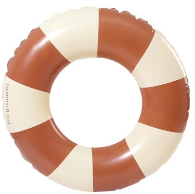 Anillo de natación Inflable, Vintage a Rayas Flotador Inflable, Flotadores de Piscina Flotante Anillo de Goma Flotante, para Piscinas de Verano y Playa para Adultos y Niños (Marrón)