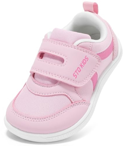 Toddler Wide Toe Box Shoes Girls Barefoot Shoes Girl Sneakers Kids Tennis Shoes Preschool Non Slip Lightweight Comfortable First Walking Running Outdoor Activities Cute Water Pink Toddler Size 7