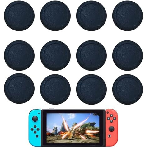 12 Stück Joystick Kappen Für Switch,Silikon Joystick,Joystick Kappen Switch,Controller Schwarze Griffabdeckungen,Silikon Thumb Grips,Ersatzteile Für Spielerlebnis Verbessern