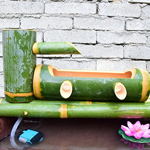 HAVVMK Fontana Decorativa in bambù, Fontana d'Acqua in bambù, Fontana in bambù, Fontana da Giardino Fatta a Mano, Pompa per Fontana, Dispositivo di circolazione dell'ossigeno, umidificato