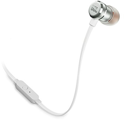 JBL Tune 290 In-Ear Kopfhörer Ohrhörer mit 1-Tasten-Fernbedienung und Integriertem Mikrofon Kompatibel mit Apple und Android Geräten - Silber
