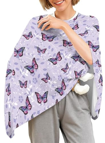 YUVAMAGIMO Butterfly Breast Feeding Cover Privacy Nursing Cover up for Breastfeeding Breathable Baby Blanket Lightweight Baby Car Seat Canopy Replacement Nursing Scarf for Family Gatherings