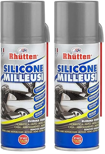 Silicone Milleusi, Lubrificante Fine, Elimina Cigolii, Scivolante, Facilè, 200ml, Spray (Confezione da 2)