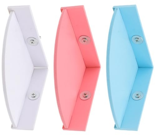 HOMSFOU Lot de 3 Plateformes d'angle pour Cage de Hamster en Plastique Coloré Vis, Planches d'escalade pour Petits Animaux, Accessoire Ludique pour Cage de Cobaye et Chinchilla