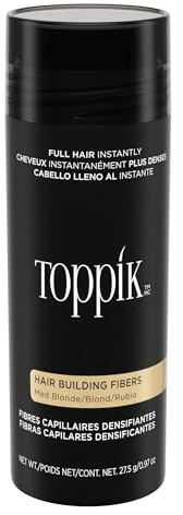 Toppik Haarfasern zur Haarverdichtung, Ansatzpuder und Streuhaar für Haarausfall und sofort volleres Haar, kaschiert lichte Stellen, natürlicher Look, einfach anzuwenden, Mittelblond, 27.5g