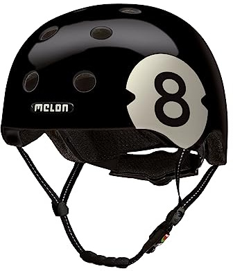Melon Casco Bicicleta »8 Ball« para Hombres y Mujere, Adultos y niños | Casco Urbano Seguro y Ligero para Ciclismo, monopatines y Bicicletas de montaña | Talla XL-XXL (58-63 cm) Negro