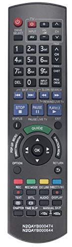 VINABTY Télécommande de rechange N2QAYB000474 N2QAYB000644 N2QAYB000337 pour Panasonic DMREX769ECK DMR-EX769EFK DMRBS785 DMRBS885 DMR-BW780 DMREX83 compatible avec enregistreur à disque Blu-ray