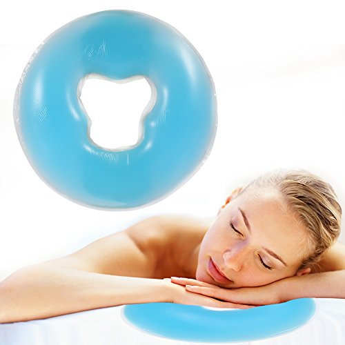 Silicone Pillow, Soft Reusable Massage Back Relax Headrest SPA Massage Cushion Beauty Salon Massage Care Pillow for Head Support(Sky Blue)