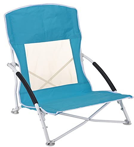 JEMIDI Strandstuhl klappbar mit Tragetasche - Klappstuhl Campingstuhl Beach Chair - atmungsaktiv leicht faltbar - Stuhl für Strand Camping Garten - türkis