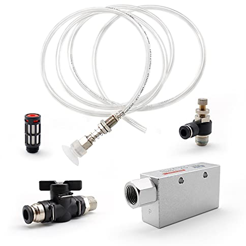 SRJQXH Pneumatik Vakuumerzeuger Manipulator Anzug, mit Schalldämpfer, PU Pneumatikschlauch, Pneumatischer Saugnapf, 1/4 Pneumatikverbinder Ventil-Zubehör fur DIY Pneumatisches Mechanisches System