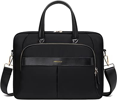 FANDARE Borsa Porta PC Donna Lavoro Cartella Borse per 15.6 Pollici Computer Grande Borsa Messenger Tracolla Ventiquattrore per Ufficio Università Insegnanti Scuola Lavoro Business Nero M