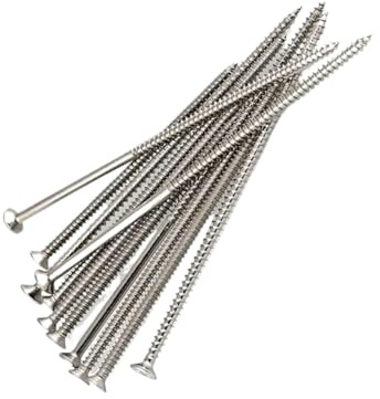 5 tornillos autorroscantes de cabeza plana alargada M4 for madera, de acero inoxidable, de cabeza avellanada cruzada, largos, de 200 mm(200mm)