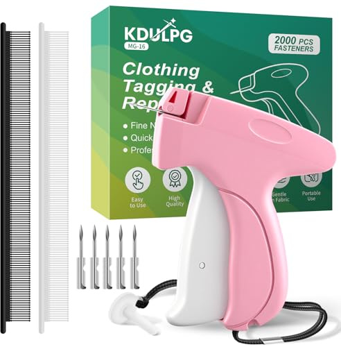 Stitch Gun For Clothes Kit, Includes Quick Stitch Sewing Gun, 6 Micro Needle, 2000 Micro Fasteners(1000 Black & 1000 White), Clothing Stitch Gun Used For Quick Stitching And Fixing (pink)