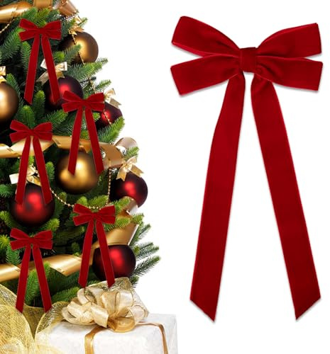 Samtschleife Weihnachtsschleife 13x26cm Weihnachtsbaum Deko Geschenk