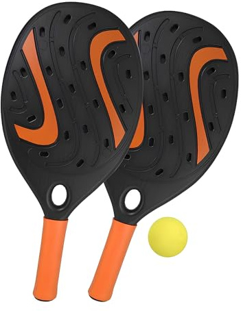 Racchette da Padel con Pallina Set 2 Racchette in Plastica cm41 con Palla Racchettoni da Spiaggia con Pallina Padel Beach Tennis Pool Party Spiaggia Coppia Racchetta Piscina Giardino