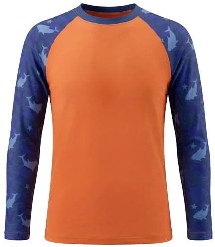 Valcatch Kids UPF50+ Rash Vest Long Sleeve T Shirt, Orange, 14-16 Years