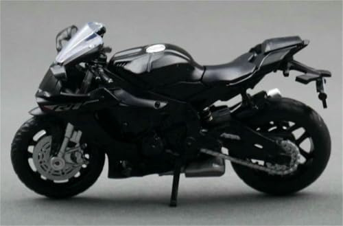 1/18 För Yamaha Yzf-R1 Leksaksmotorcykel Diecast Metallfordonsmodell Racing Samling Gåva(Black- Silver)