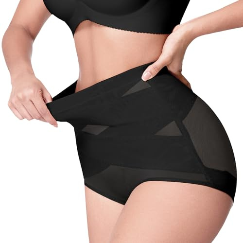 Annsuki Women Tummy Control Knickers,Body Shaper for Women High Waist Slimming Underwear Butt Lifter Pants Black