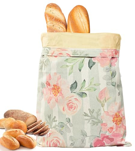 Sacs À Pain Premium - 100% Coton & Cire D'abeille, 12x17inch Sac À Pain En Cire D'abeille, Réutilisables, Reste Frais Jusqu'À 3 Fois Plus Longtemps, Accueille Parfaitement Vos Pâtisseries (1pc,A)