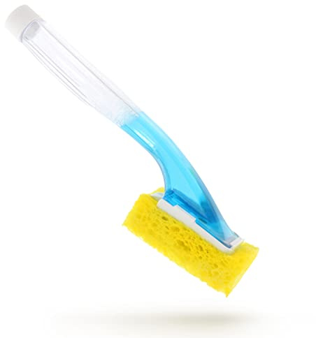 Arrow Dish Sponge w/Soap Dispenser Handle - Fillable Dish Wand for Quick, Convenient Cleaning - Easy to Refill - Built-In Scrubber for Dishes & Pans