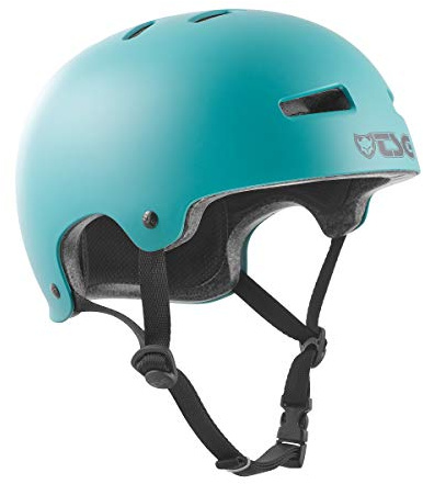TSG Evolution Skate & Bike Helmet w/Snug Fit & Triple Cert. for Skateboarding, Cycling, MTB, Roller Derby, E-Boarding, E-Skating, Longboarding, Park Skating, Urban (Satin Cauma Green, S/M 54-56 cm)