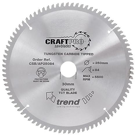 Trend Aluminium & Plastic Circular Saw Blade, 184mm Diameter, 30mm Bore, 58 Teeth, 2.8mm Kerf, -6° Hook, TCT, Extra-Fine Finish, CSB/AP18458A