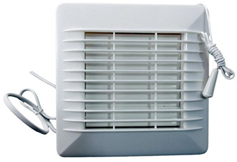 AirTech-UK Bathroom Extractor Fan Kitchen Exhaust Fan with Pull Cord and Shutter 100mm/4 inches and 120m3/hr Modern Design Square Faced