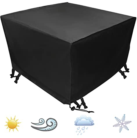 Xiliy Housse de Meuble Housse de Protection Imperméable en Polyester pour Meubles de Jardin Noir 120 x 120 x 74 cm