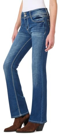 WallFlower Luscious Jeans Curvy Bootcut da Donna a Vita Medio Alta Insta Stretch Denim in Petite, Midsize, Taglie Forti, Jeans Junior, Chrystie Pure, 47