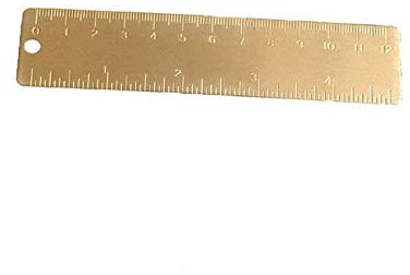 Règle en acier, 1 règle marque-page en laiton métrique règle droite outil de mesure pour l'école, le bureau, la maison (12 cm)