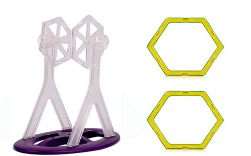 Jokooan Magnetische Bausteine für Kinder​​(Einzel), Magnetische Bausätze in verschiedenen Formen, Fünfeck, Sechseck, Trapez, Autoräder und Riesenrad (zufällige Farbe) (riesenrad)