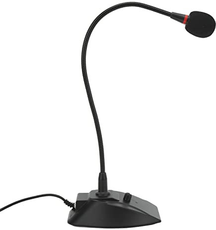 VBESTLIFE Microphone à Col de Cygne de Bureau, Microphone D'ordinateur de Bureau Filaire USB, Microphone en Direct de Classe en Ligne de Conférence Réglable à 360 °