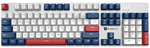 Qisan Mechanical Gaming Keyboard Wired Blue Led Backlit Keyboard Blue Switch Full Size 104 Keys US Layout | Computer Mechanical Keyboards