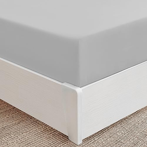 Mellanni Spannbettlaken 160x200cm Boxspringbett - Bis 40cm Matratzenhöhe - Weich, Knitterfrei, Rundum Elastisch - (160x200 cm, Hellgrau)