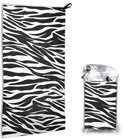 Schnell trocknendes Mikrofaser-Handtuch mit Zebramuster, 40 x 80 cm, weich und hautfreundlich, gute Saugfähigkeit, tragbar und schnell trocknend.