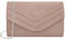 Milisente Damen Clutch Wildleder Handtasche Umschlag Crossbody schultertasche Tasche Abendtasche（Rosa）