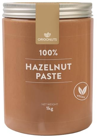 ORIGONUTS - Pasta de avellanas - 100% avellanas sin sal, sin azúcar y sin colorantes - Para tartas, galletas, pasteles, cremas para untar, postres, bombones, repostería - 1kg