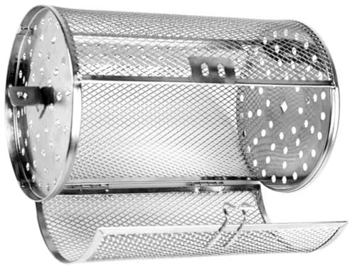 Kisangel Grille De Cuisson Panier À Rôtisserie Cage De Rôtissage en Acier Inoxydable Facile À Ouvrir pour Accessoires De Friteuse À Air Et Ustensiles De Cuisine