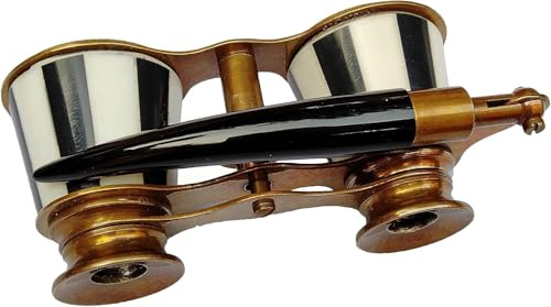 Vintage Brass Opera Glasses Binocular with Handle – Antique Theater Spyglass for Collectors & Gifting