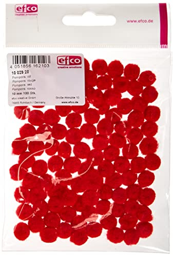 Efco Pompon 10 mm 100 pz. Rosso, Poliammide, 17 x 15 x 2 cm