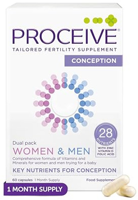 Proceive Women & Men Fertility Supplements - Couples Conception Dual Pack | Supports couples trying to conceive, dual pack for women & men, easy-to-swallow capsules with zinc, selenium, CoQ10 vitamin D