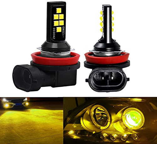 SOCAL-LED LIGHTING 2x H11 H8 Bombilla de luz antiniebla LED Advanced 3030 SMD Lámpara DRL de circulación diurna colorida brillante, amarillo dorado
