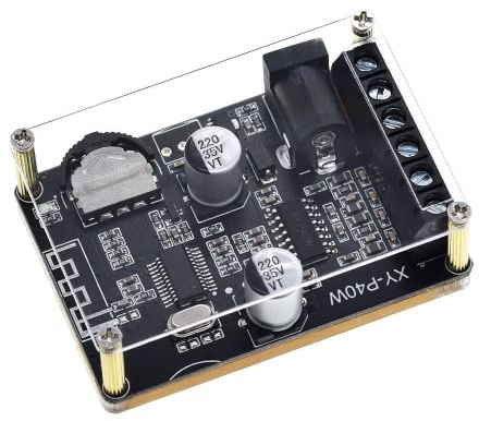 DollaTek Scheda Amplificatore Bluetooth 5.0 20W 30W 40W Modulo Stereo Ricevitore Audio Digitale Wireless a Doppio Canale con Telecomando e Custodia in Acrilico per Fai da Te